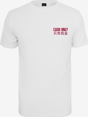 Mister Tee - Camiseta 'Cash Only' en blanco: frente