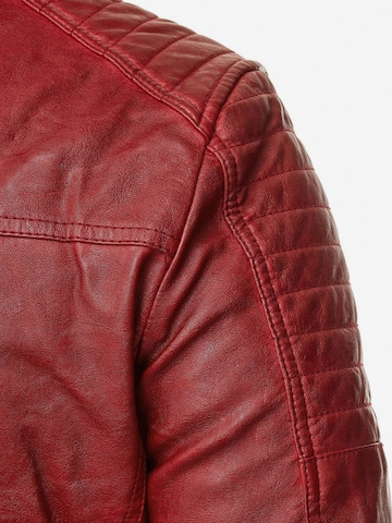 Redbridge Bikerjacke mit rockiger Steppung in Rot