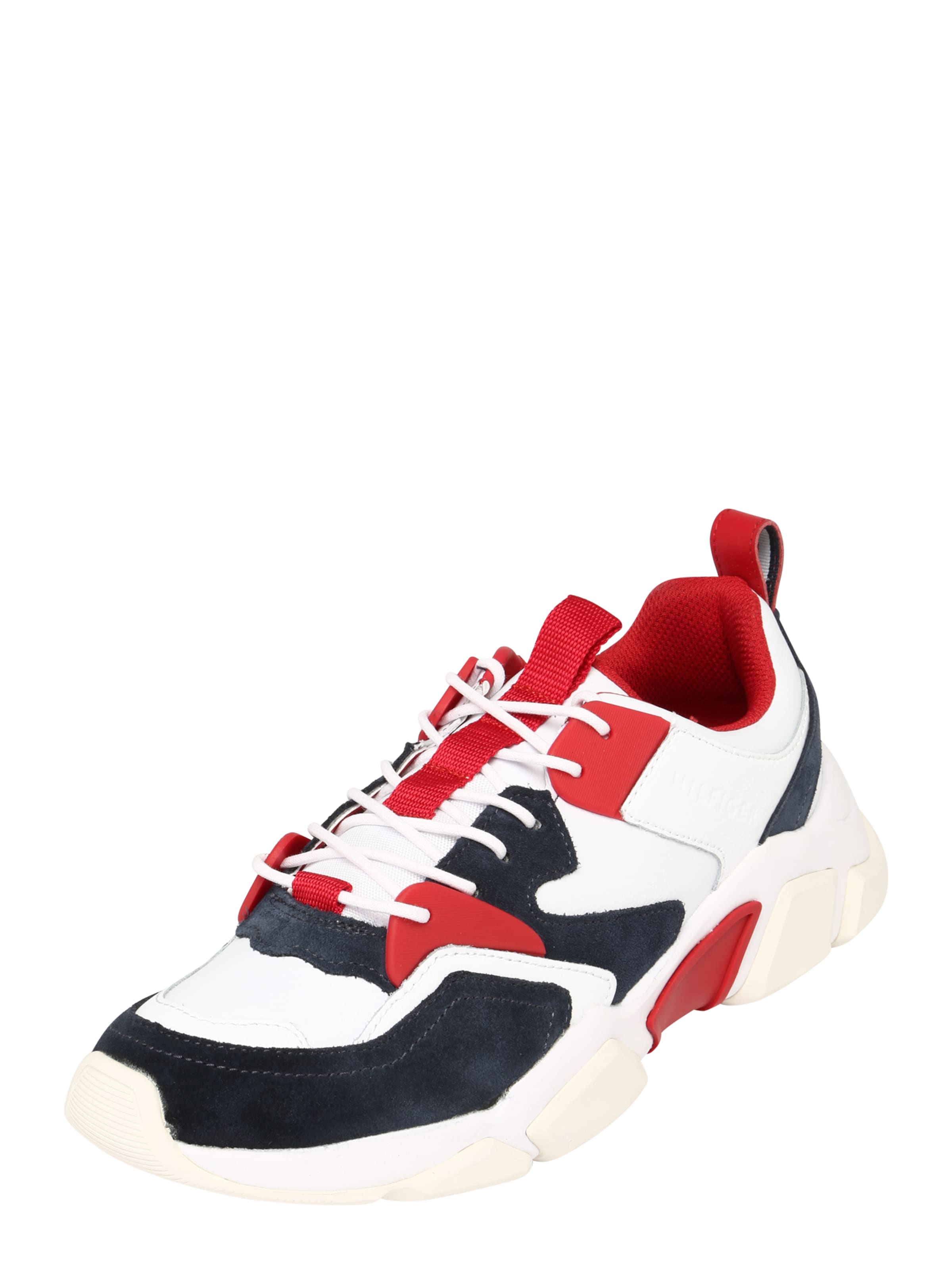 TOMMY HILFIGER - Sneakers laag 'CHUNKY MATERIAL MIX SNEAKER' in de kleur Donkerblauw