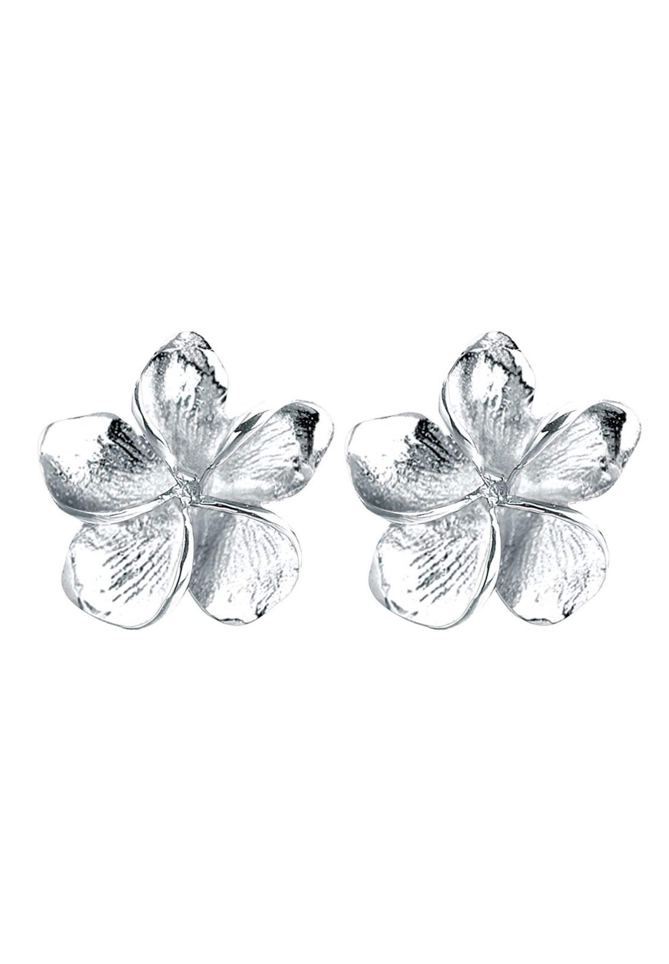 ELLI Серьги 'Frangipani Blüte' в Серебристый: спереди