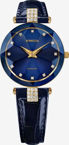 JOWISSA Analoog horloge 'Facet Strass' in Blauw: voorkant