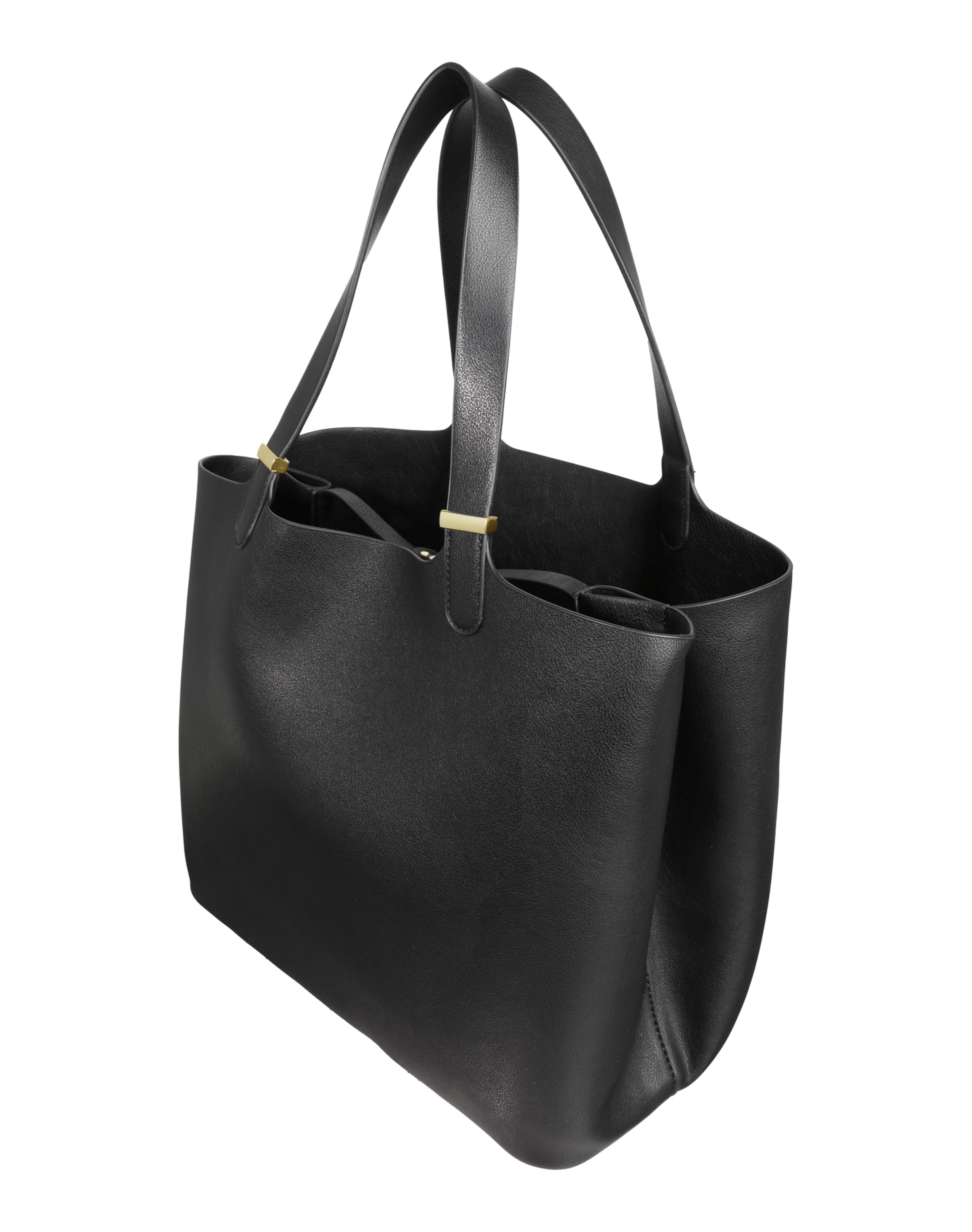 PIECES "Чанта тип ""Shopper""" в черно: отстрани