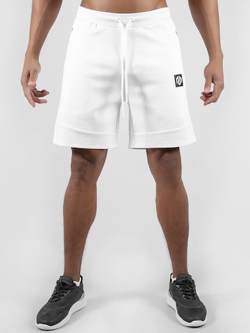 MOROTAI Normalny krój Spodnie sportowe 'Interlock' w kolorze biały: przód