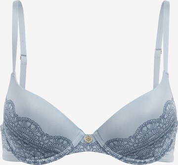 PALMERS Push-up Bra 'Crochet Print' in Blue: front