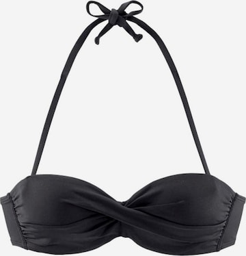 melns s.Oliver "Balconette" stila krūšturis Bikini augšdaļa 'Spain': no priekšpuses