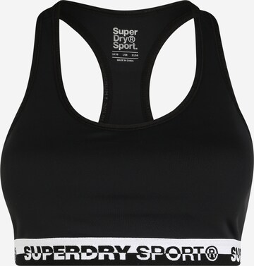 Superdry Regular Sports Bra 'Essential' in Black: front