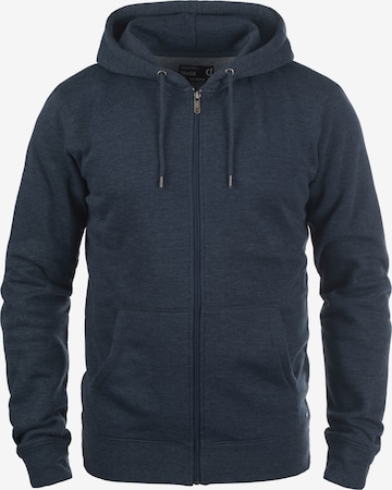 !Solid Zip-Up Hoodie 'BertiZip' in Blue: front