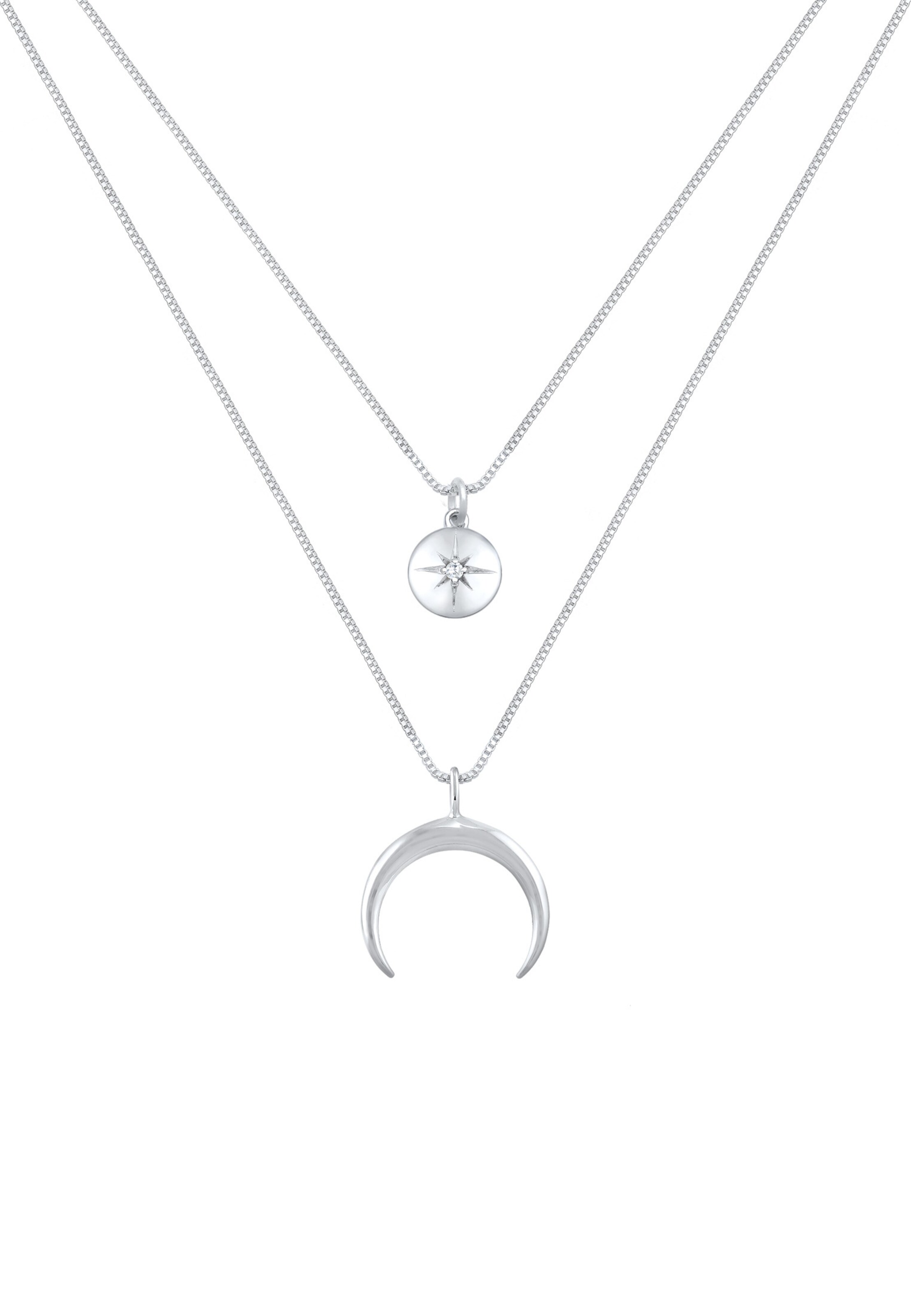 Chaîne 'Astro, Halbmond, Sterne' ELLI en argent