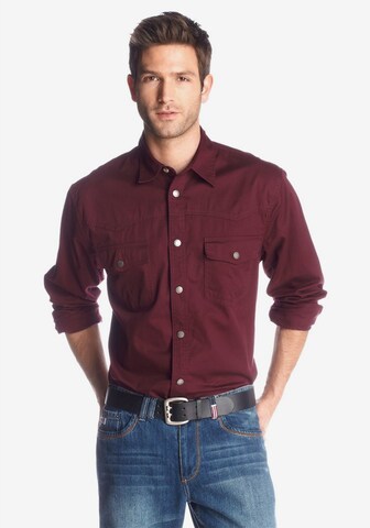 ARIZONA Comfort fit Button Up Shirt in Red: front