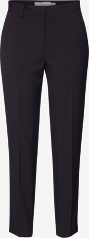 ICHI Slim fit Pleated Pants in Black: front