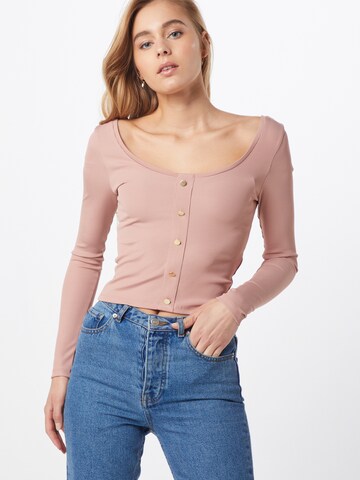 Tricou 'SCOOP NECK RIB TOP' de la IVYREVEL pe roz: față