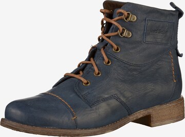 JOSEF SEIBEL Lace-Up Ankle Boots in Blue: front