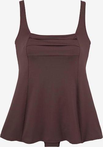 LASCANA Bralette Swimsuit Dress in Brown: front
