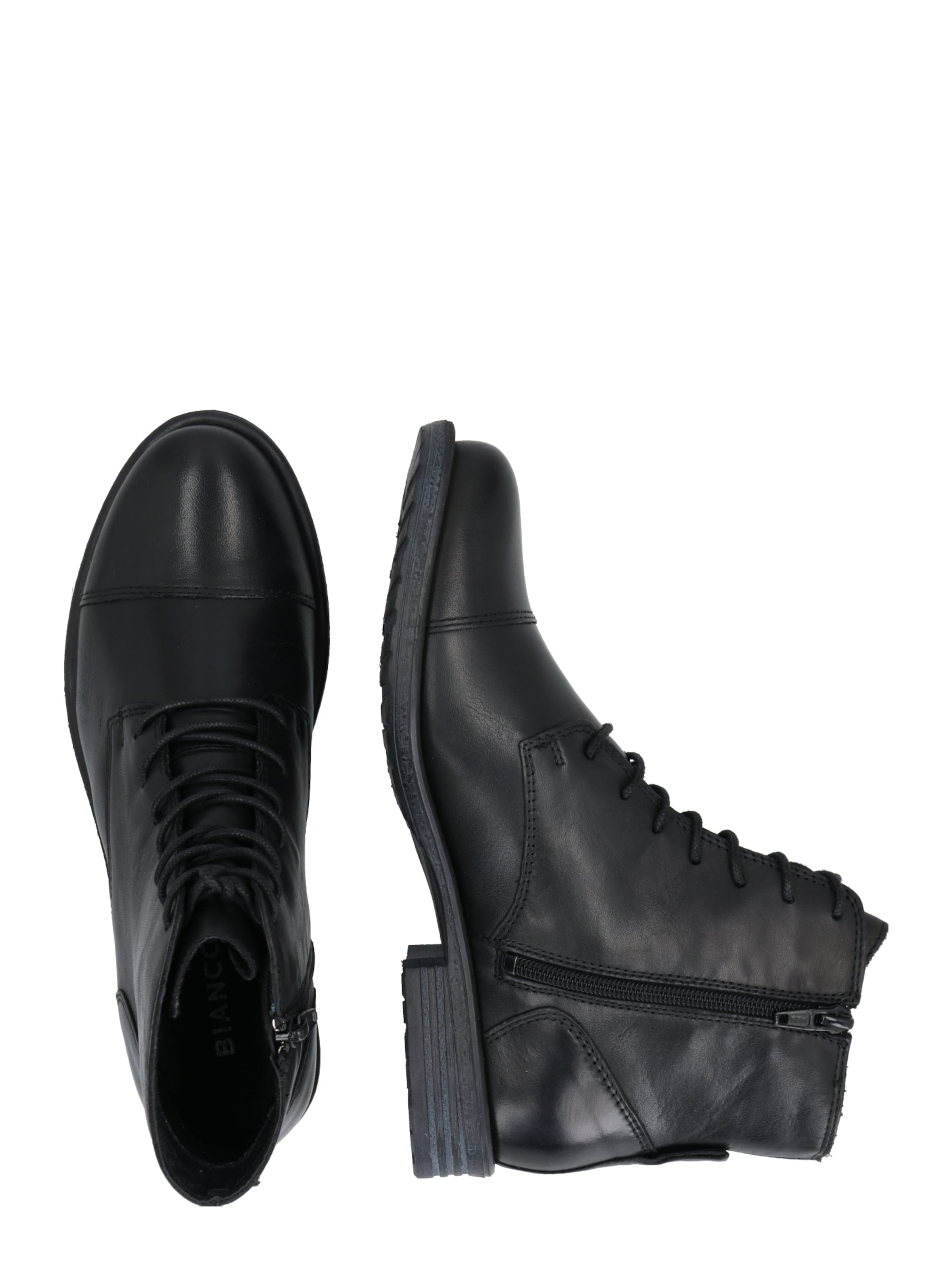 Bottines à lacets 'Derby' Bianco en noir