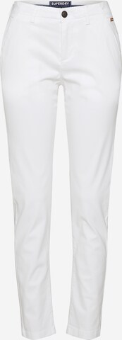 Superdry Regular Chino Pants in White: front
