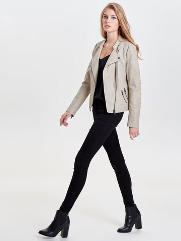 ONLY Kunstlederjacke 'Ava' in Beige