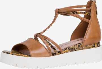 TAMARIS Sandalen met riem in Bruin: voorkant