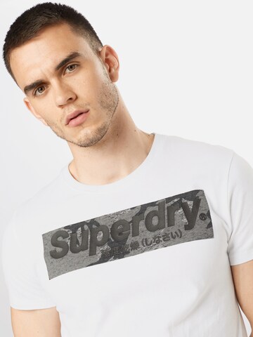 Superdry Rovný strih Tričko - biela