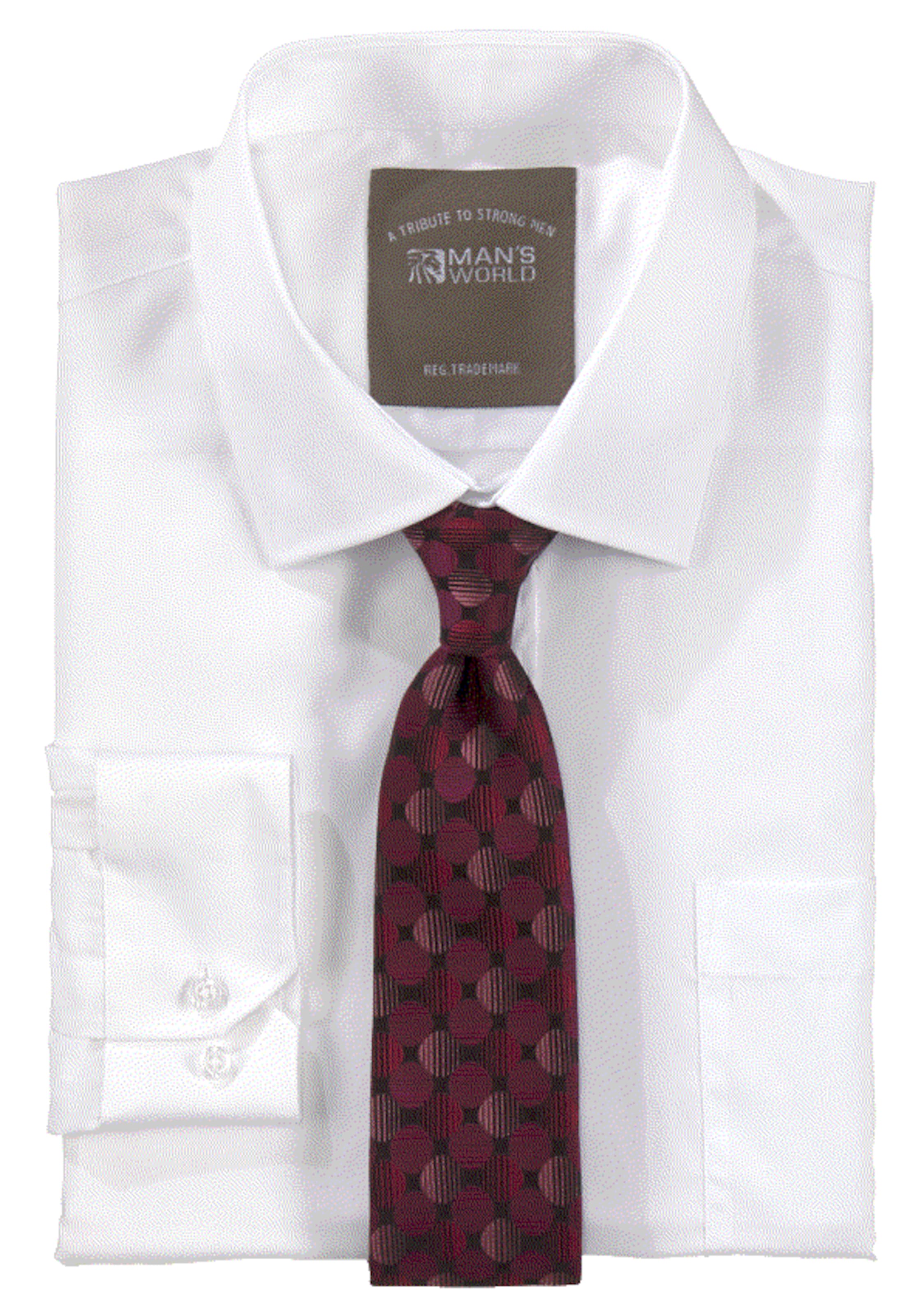 Man's World Regular Fit Businesshemd in Weiß: Vorderseite