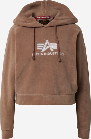 ALPHA INDUSTRIES Tréning póló 'Polar Fleece' - barna: elől