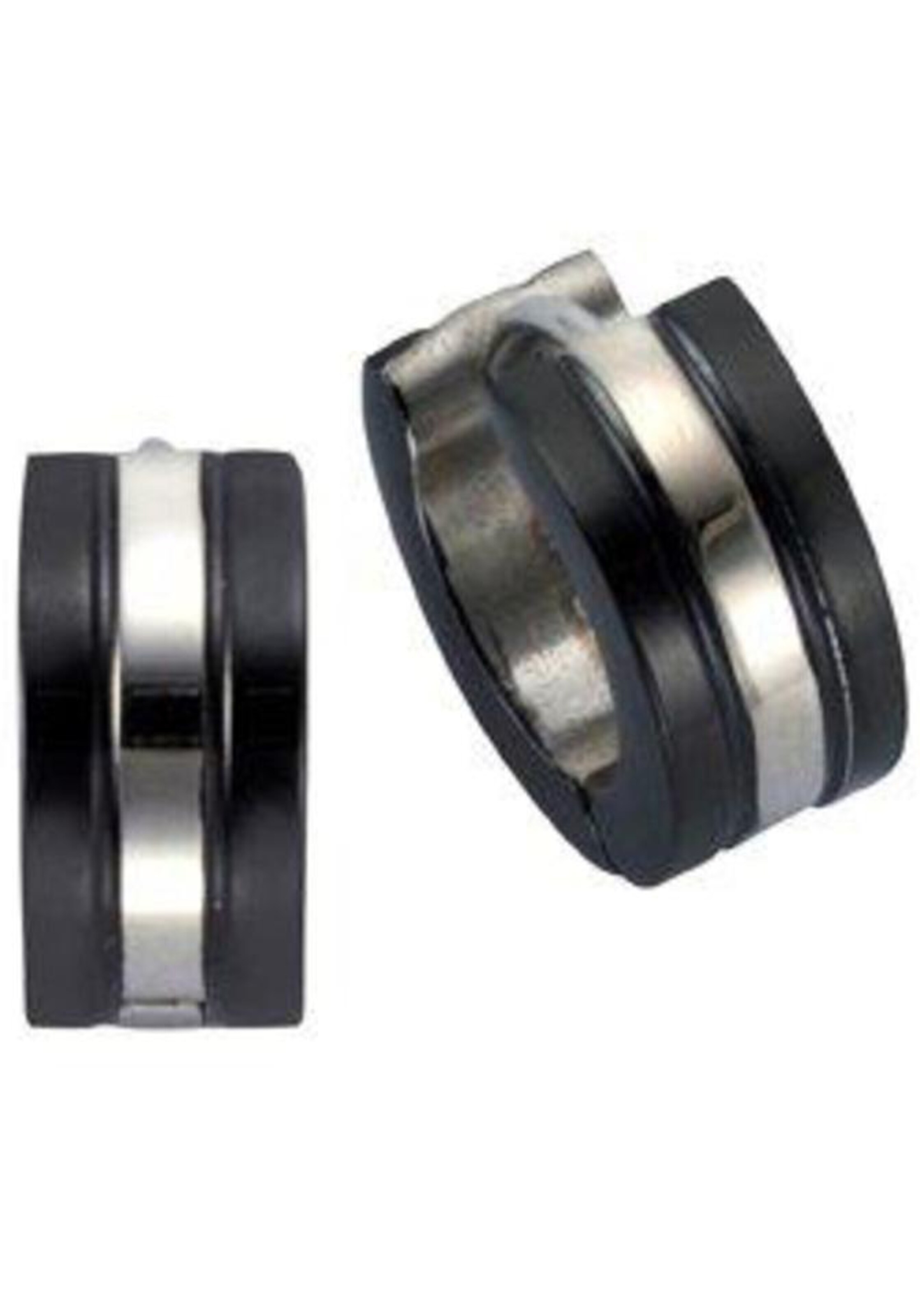 FIRETTI Paar Creolen in Schwarz: Vorderseite