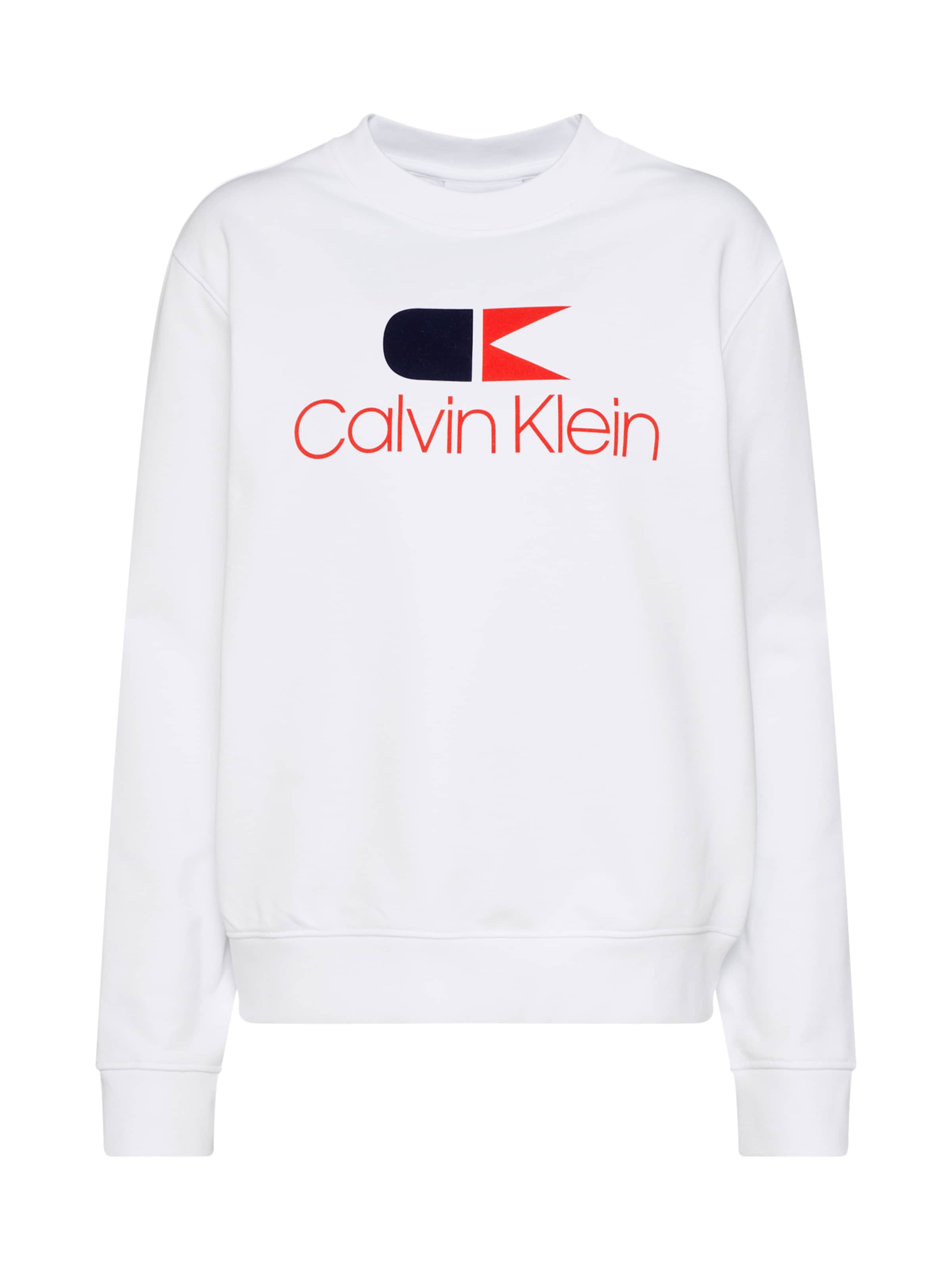 Calvin Klein - Sweatshirt 'VINTAGE LOGO LARGE SWEATSHIRT LS' in de kleur Wit