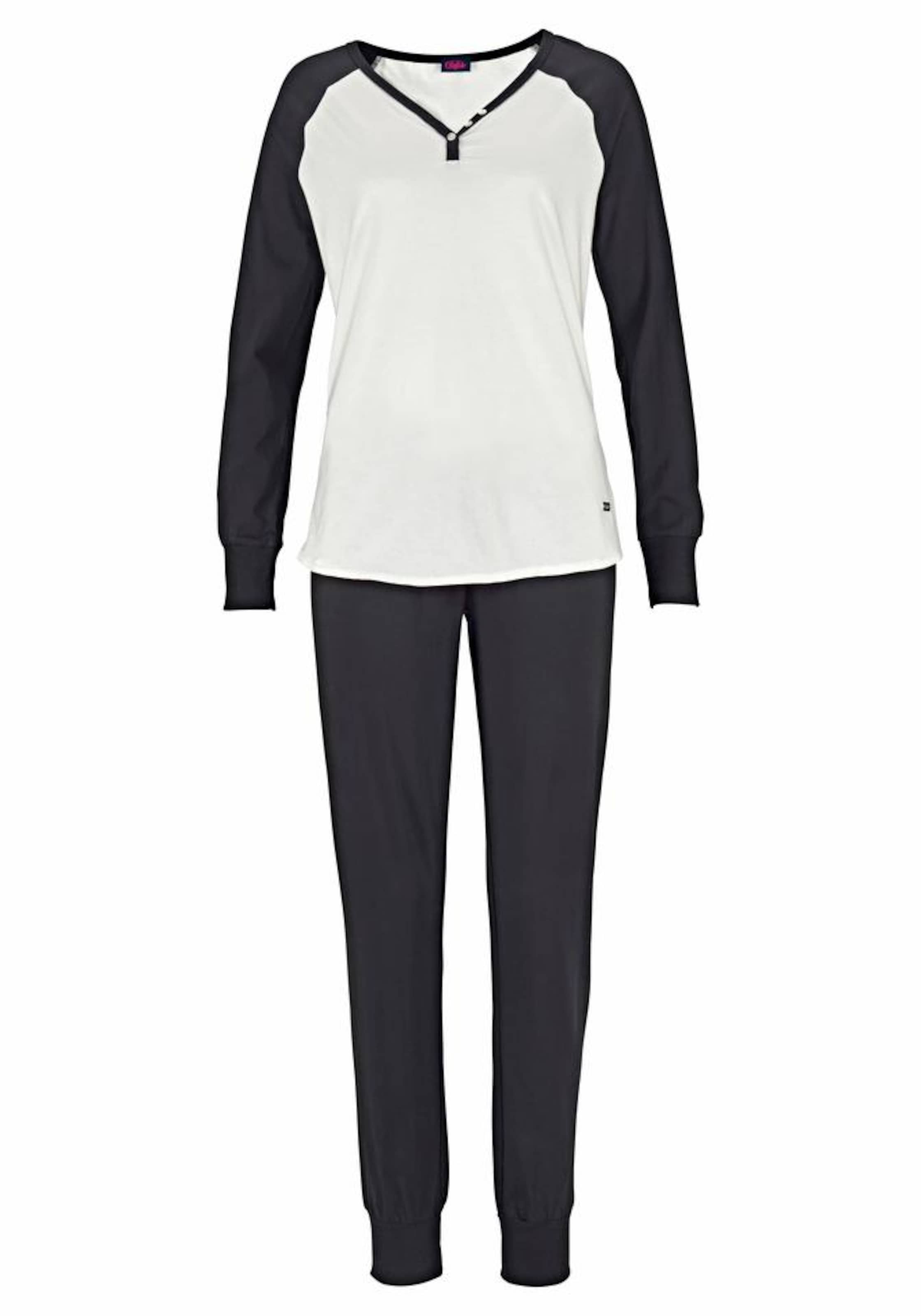 Pijama de la BUFFALO pe negru: față