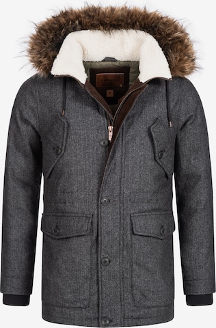 INDICODE JEANS Winterparka ' Baynes ' in Grijs: voorkant