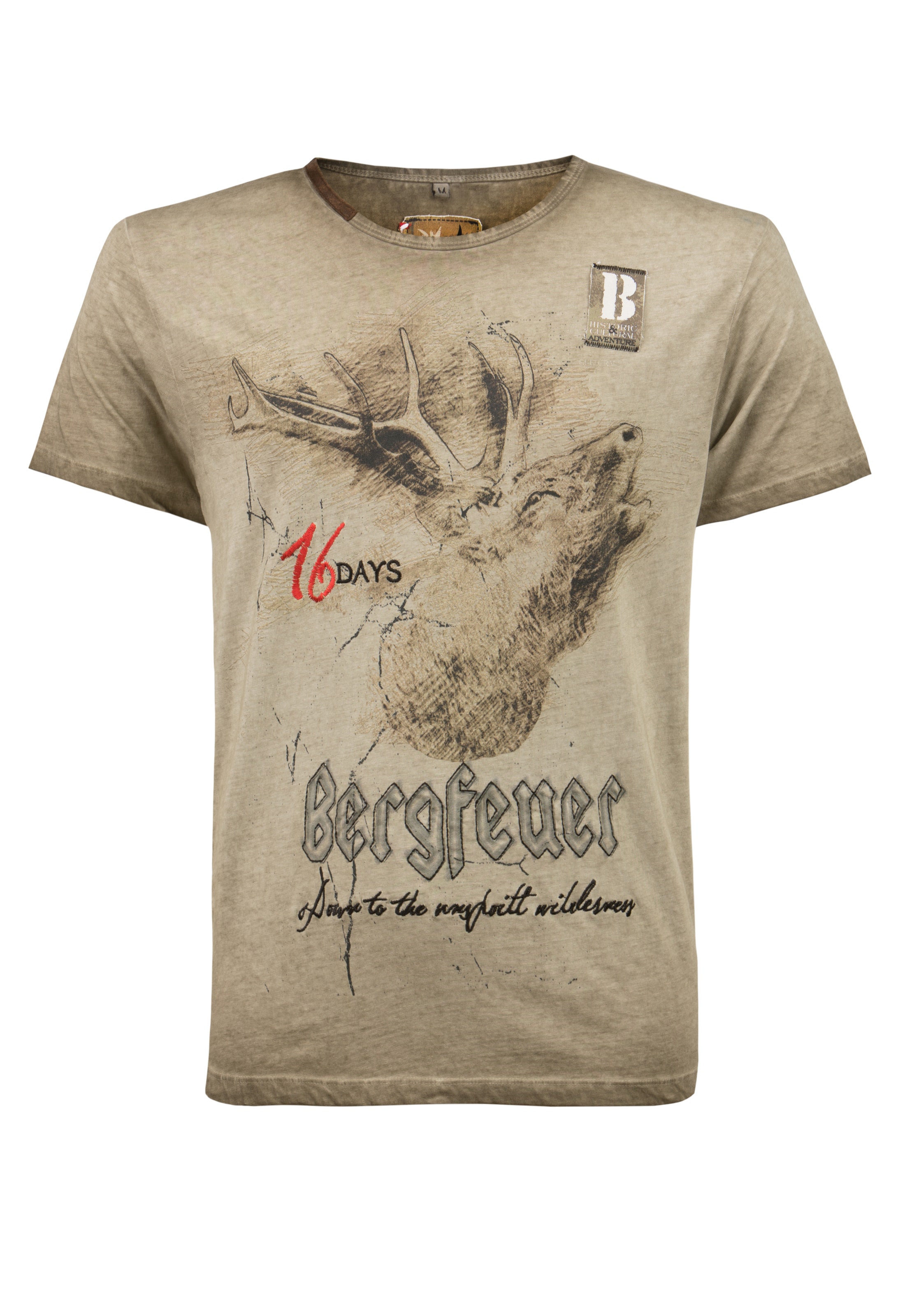 STOCKERPOINT Shirt Urschrei in Beige: Vorderseite