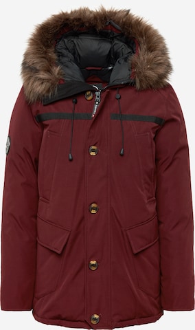 Parka de iarnă 'Rookie' de la Superdry pe roșu: față