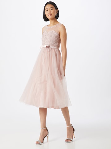 Robe de cocktail SWING en rose : devant