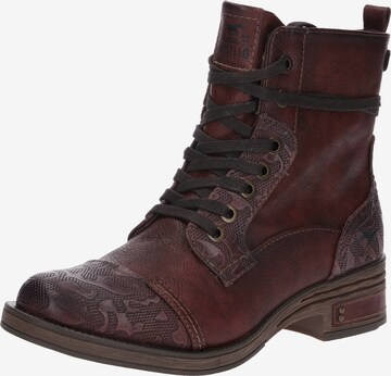 MUSTANG Lace-up bootie in Brown: front