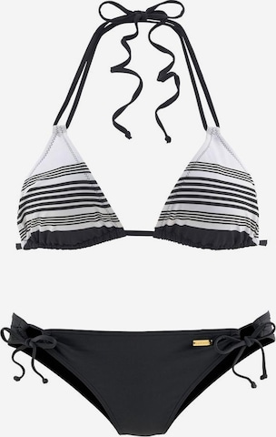 JETTE Triangle Bikini in Black: front