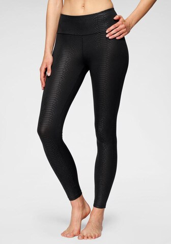 LASCANA ACTIVE Skinny Workout Pants in Black: front