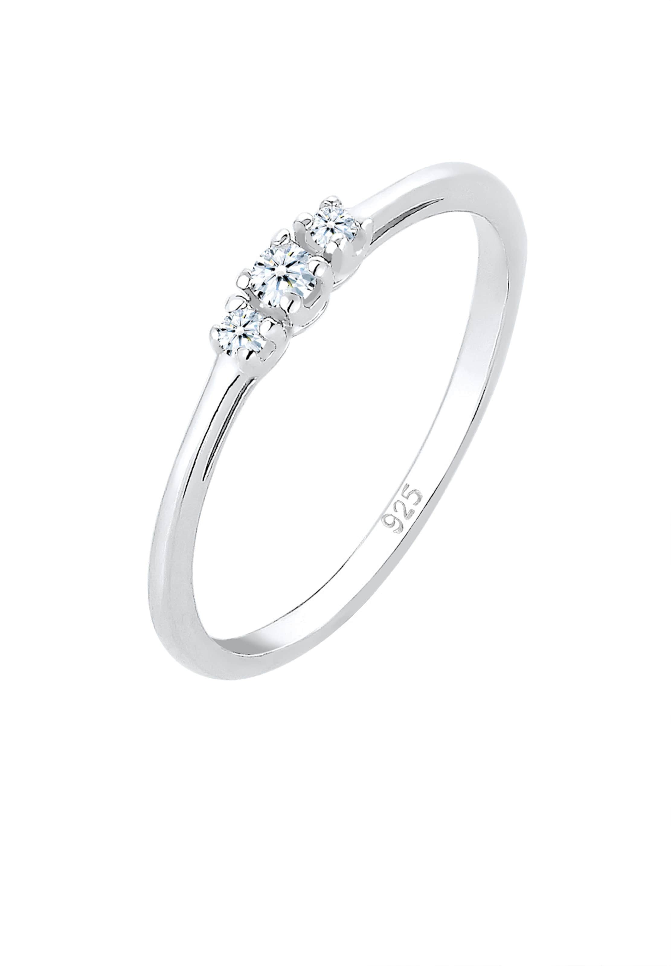Bague 'Elegant' ELLI PREMIUM en argent : devant