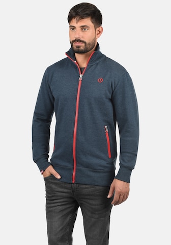 !Solid Zip-Up Hoodie 'BennTrack' in Blue: front