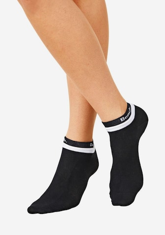 BENCH Kurzsocken mit doppelten Bündchen in Schwarz: predná strana