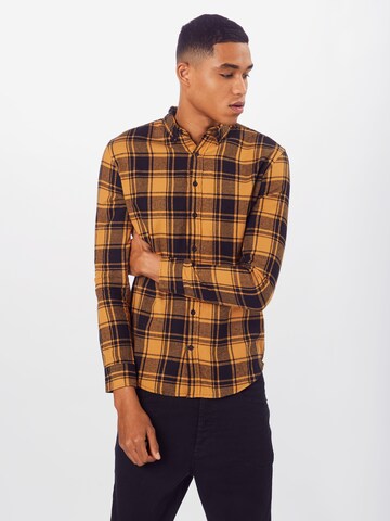 Denim Project Regular fit Πουκάμισο 'Check Shirt' σε κίτρινο: μπροστά