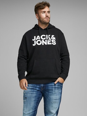 Jack & Jones Plus Sweatshirt 'JJECORP' in Zwart: voorkant