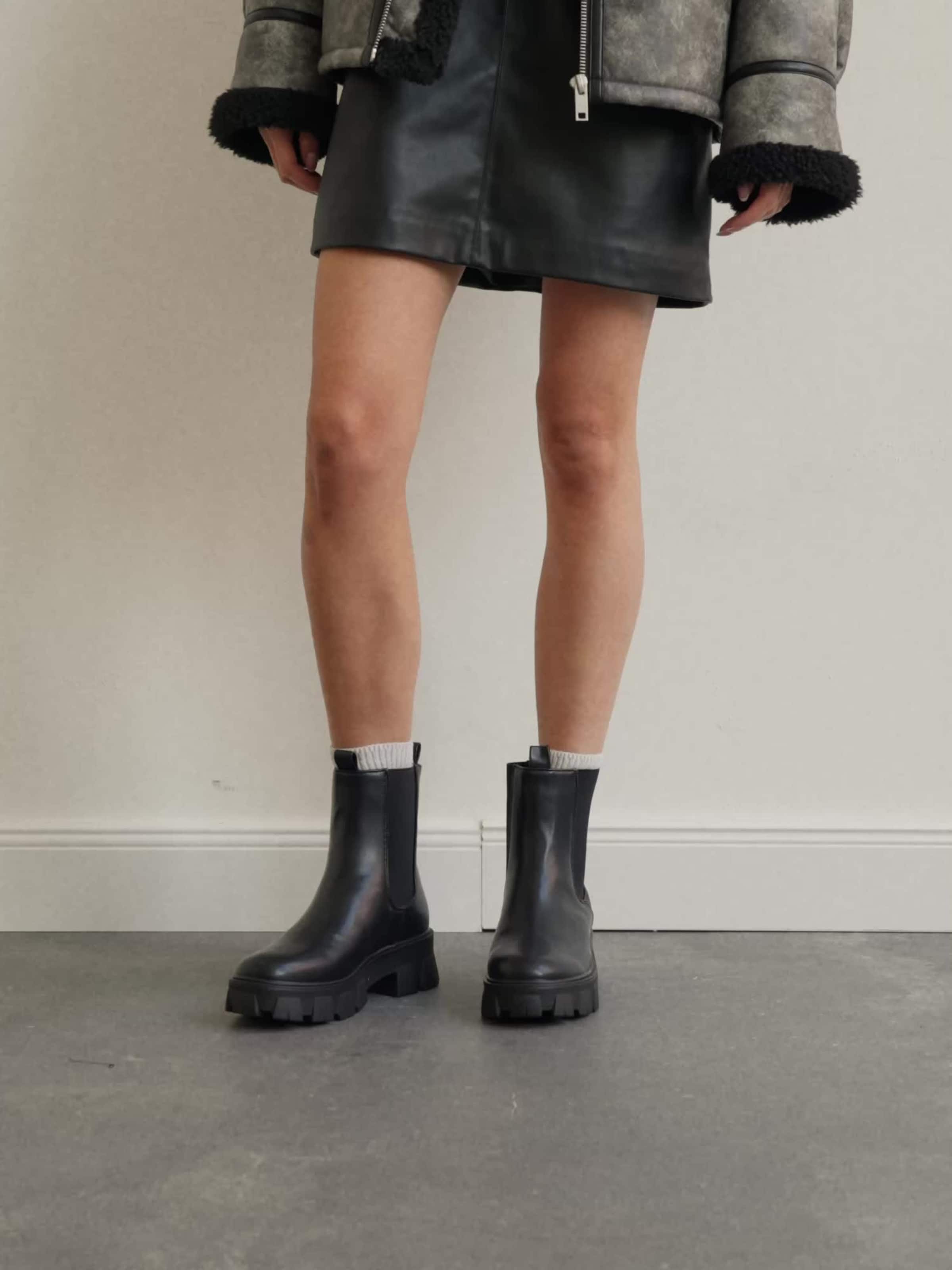 Truffle Collection Schwarze Ankle Boots Mit Blockabsatz Truffle