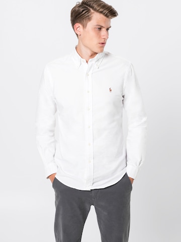 Coupe slim Chemise Polo Ralph Lauren en blanc : devant