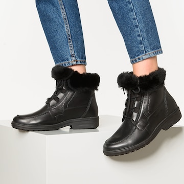 Ganter Lace-Up Ankle Boots in Black: front