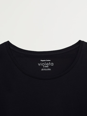 T-shirt 'Basi' VIOLETA by Mango en noir