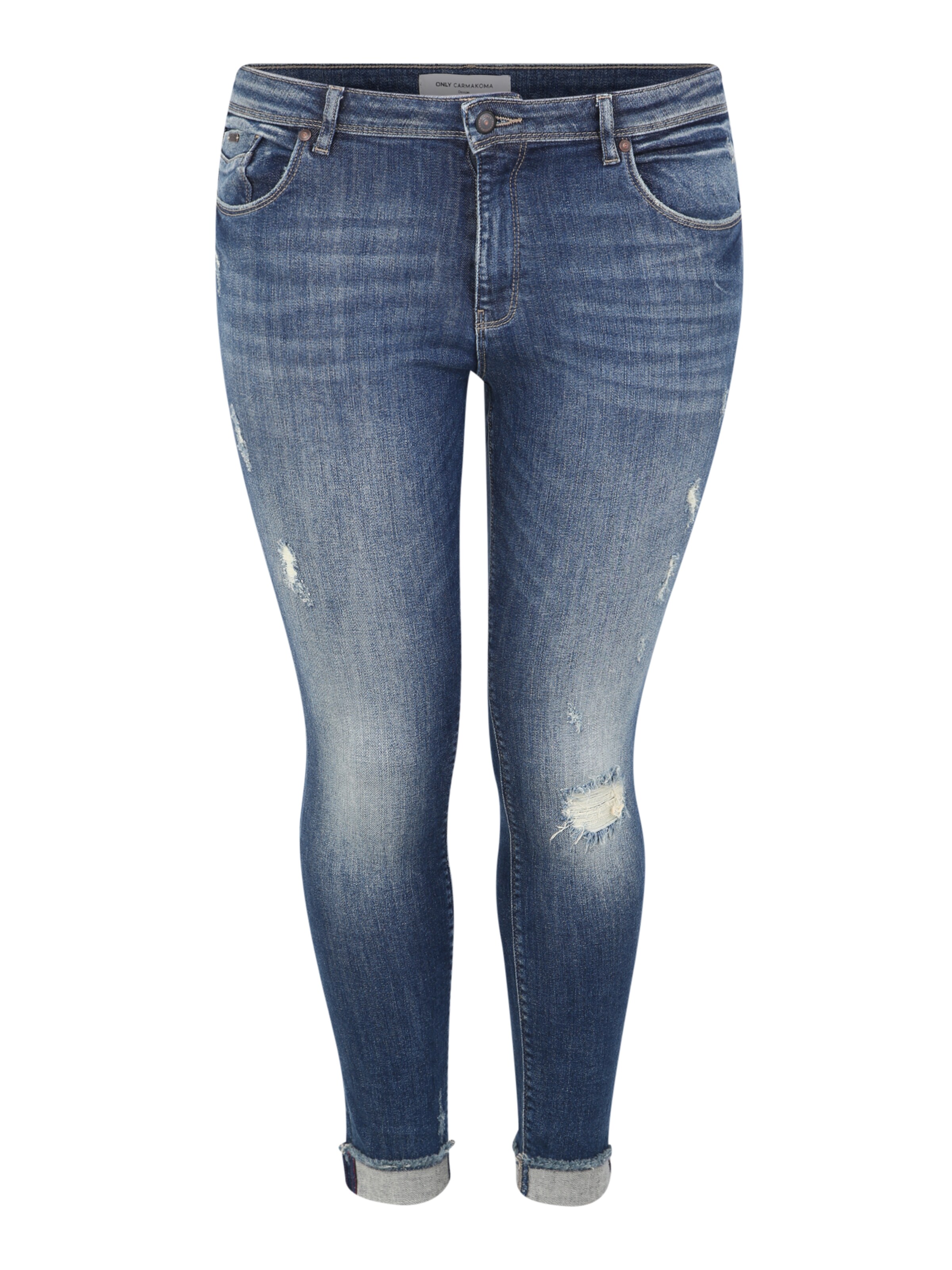ONLY Carmakoma - Jeans 'CARLISE REG SK ANK JEANS BB SOO1607E SUS' in de kleur Blauw denim