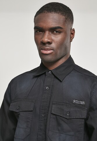 Brandit Regular fit Button Up Shirt 'Hardee' in Black