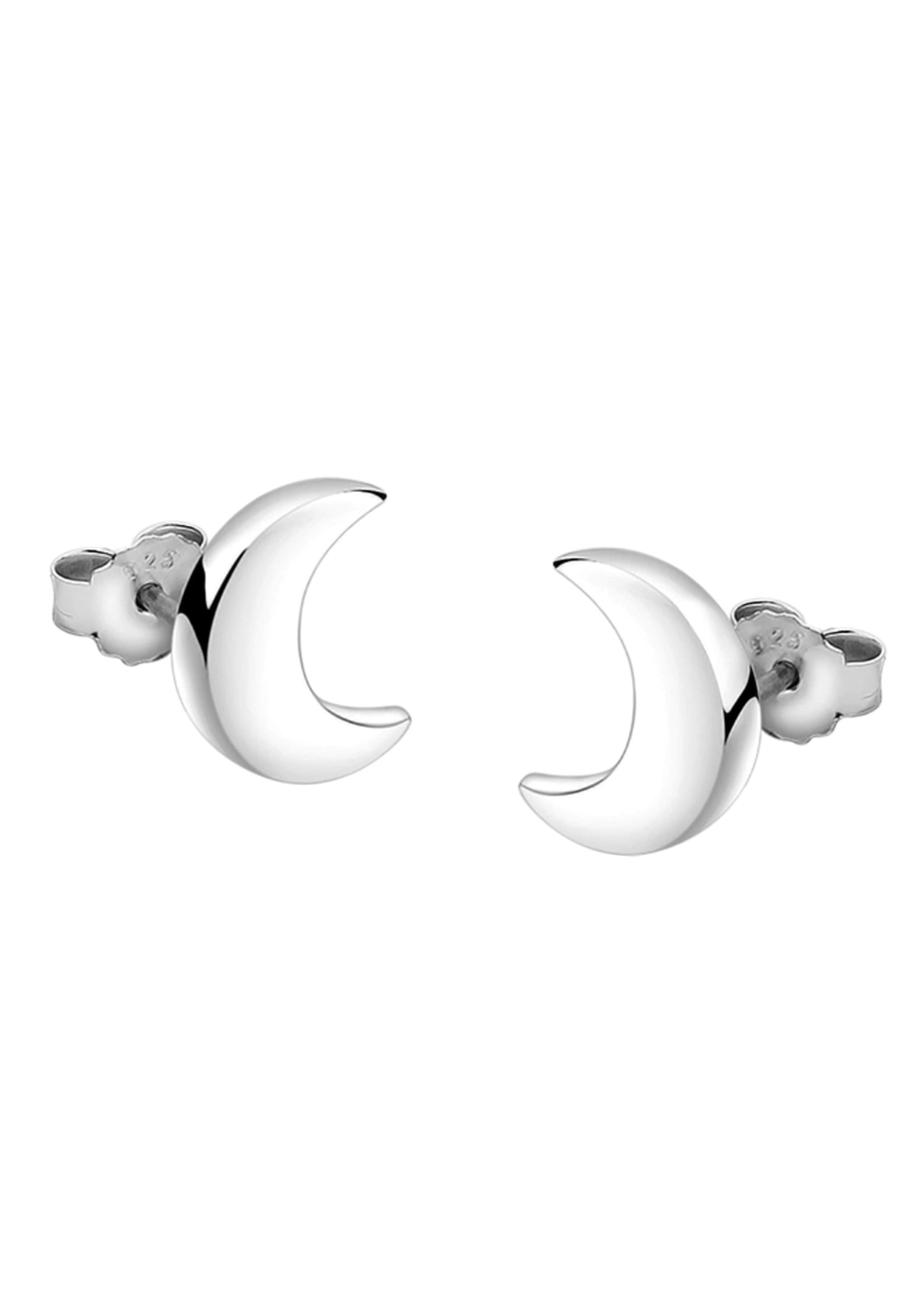 Nenalina Ohrringe 'Halbmond' in Silber: Vorderseite