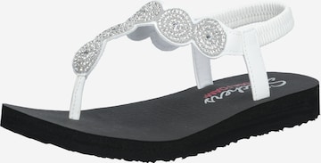 Flip-flops 'Stars & Sparkle' de la SKECHERS pe alb: față