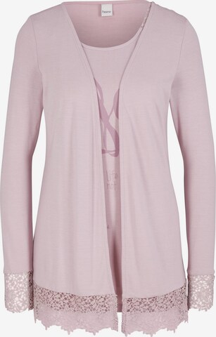 heine Shirt-Twinset mit Spitze in Pink: front