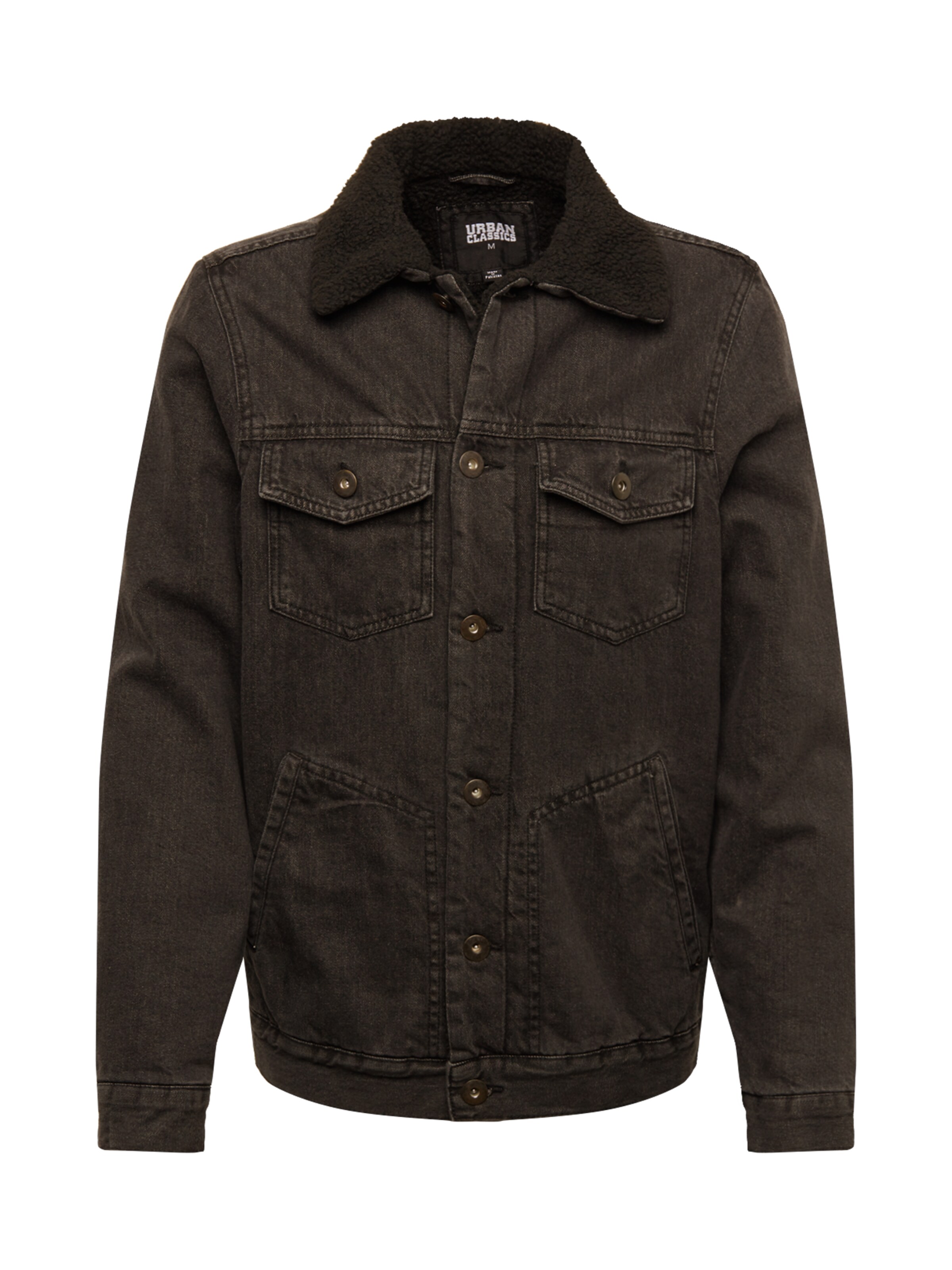 Urban Classics - Tussenjas 'Sherpa Lined' in de kleur Zwart