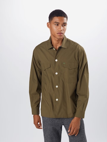 TOMMY HILFIGER Regular fit Button Up Shirt 'Officer' in Green: front